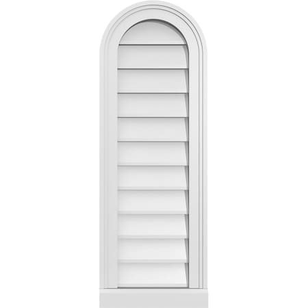 Ekena Millwork Round Top Surface Mount PVC Gable Vent w/ 2"W x 2"P Brickmould Sill Frame, 12"W x 34"H GVPRT12X3403SN